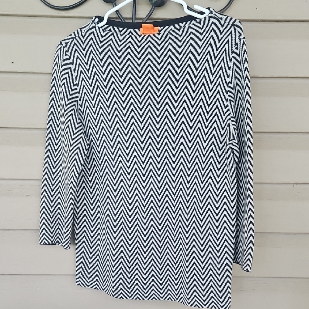 Joe Fresh Black and White Chevron Zigzag Sweater